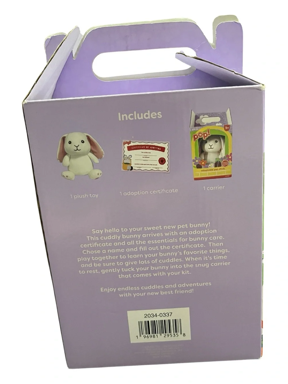 Pet Bunny Rabbit -POP! White Adoptable Plush Pet Bunny. NWOT